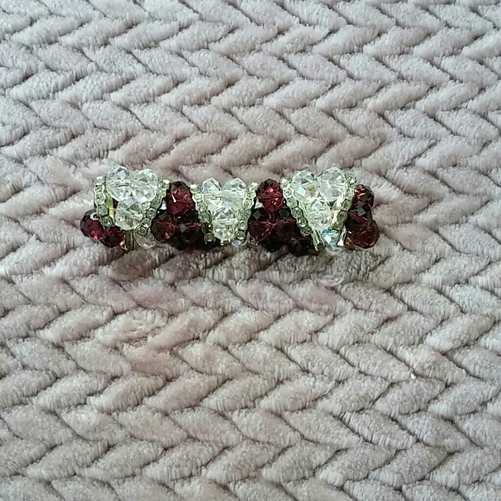 Brown & Clear Beaded Homemade Bracelet